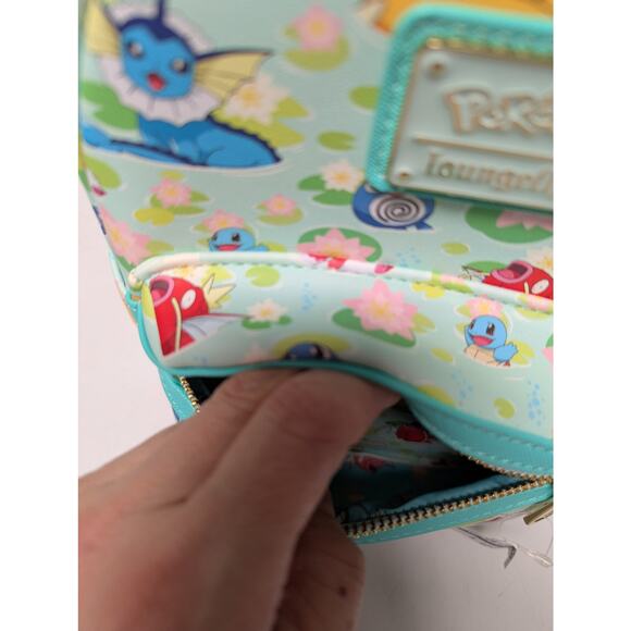 Loungefly Pokémon Water Type Lily Pad Allover Print Blue Mini Backpack NWT main image 5